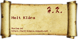 Helt Klára névjegykártya