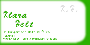 klara helt business card